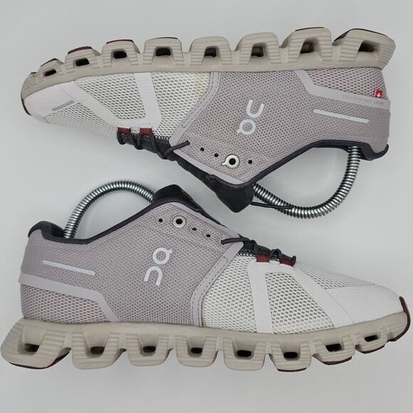On Running Cloud 5 Pearl Frost Womens 7 Running Shoes Sneakers - Picture 8 of 11